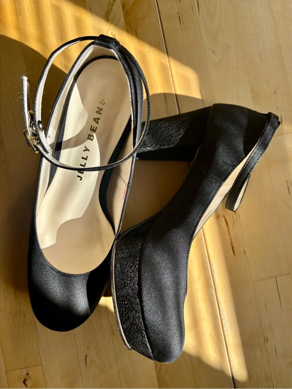 Japanese lolita lace heeled black platform pumps 23cm (US 6 or 6.5)